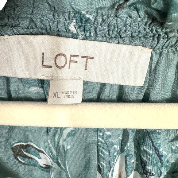 Loft Green Multicolor Floral Top – Size XL - Picture 4 of 5